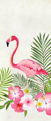 Medžiaginiai užtemdantys roletai Flamingos prie lapų