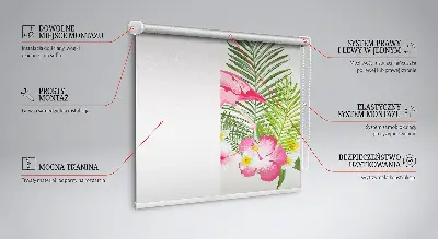 Medžiaginiai užtemdantys roletai Flamingos prie lapų