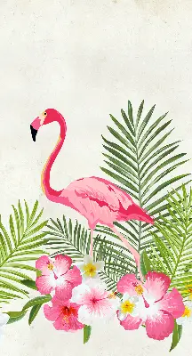Medžiaginiai užtemdantys roletai Flamingos prie lapų
