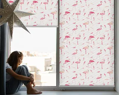 Vidiniai užtemdantys langų roletai Flamingos ir jų plunksnos