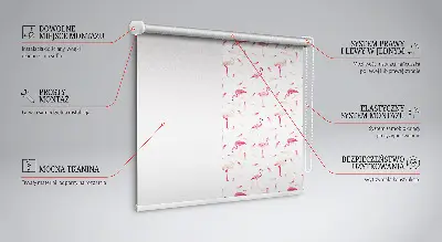 Vidiniai užtemdantys langų roletai Flamingos ir jų plunksnos