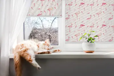Vidiniai užtemdantys langų roletai Flamingos ir jų plunksnos