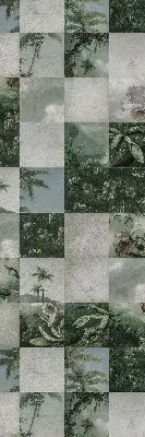 Medžiaginiai užtemdantys roletai Plytelėmis išklotos palmės