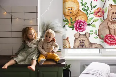 Vidiniai užtemdantys roletai Šunys tarp gėlių