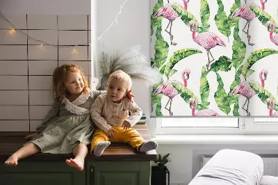 Užtemdantys roletai balkono durims Flamingos prie lapų
