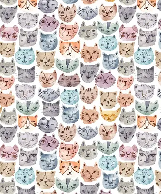Vidiniai užtemdantys langų roletai Spalvingi kačių veidai