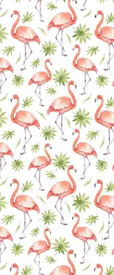 Medžiaginiai užtemdantys roletai Flamingas ir lapai