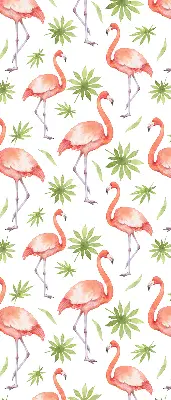 Medžiaginiai užtemdantys roletai Flamingas ir lapai