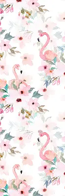 Vidiniai užtemdantys langų roletai Flamingos tarp gėlių