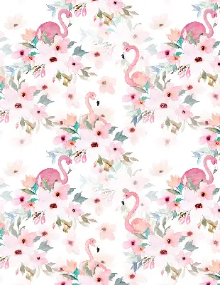 Vidiniai užtemdantys langų roletai Flamingos tarp gėlių