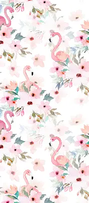Vidiniai užtemdantys langų roletai Flamingos tarp gėlių