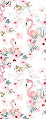 Vidiniai užtemdantys langų roletai Flamingos tarp gėlių