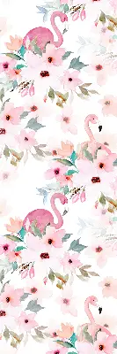 Vidiniai užtemdantys langų roletai Flamingos tarp gėlių