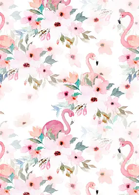 Vidiniai užtemdantys langų roletai Flamingos tarp gėlių