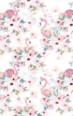 Vidiniai užtemdantys langų roletai Flamingos tarp gėlių