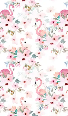 Vidiniai užtemdantys langų roletai Flamingos tarp gėlių