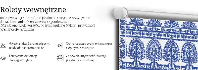 Užtemdantys roletai balkono durims Mėlynas raštas