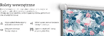 Užtemdantys roletai balkono durims Tropiniai augalai ir flamingai