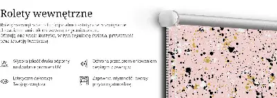 Užtemdantys roletai balkono durims Dažų dėmės rožiniame fone