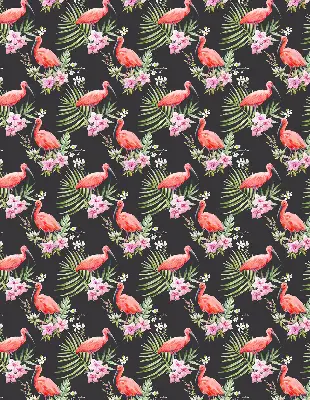 Medžiaginiai užtemdantys roletai Flamingos ant augalų