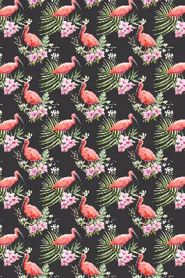Medžiaginiai užtemdantys roletai Flamingos ant augalų