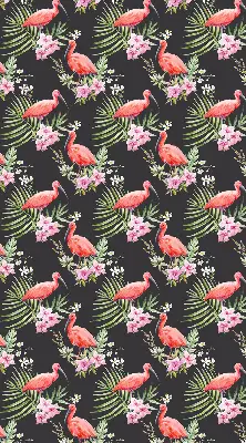 Medžiaginiai užtemdantys roletai Flamingos ant augalų