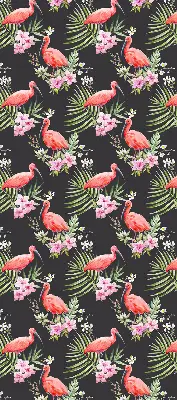 Medžiaginiai užtemdantys roletai Flamingos ant augalų