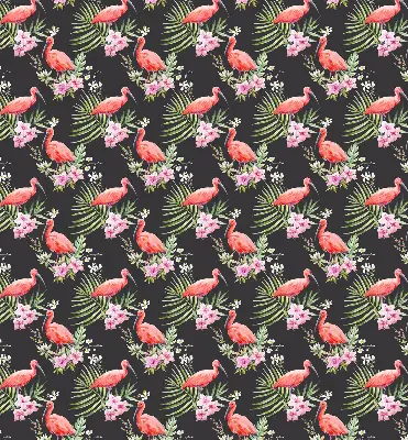 Medžiaginiai užtemdantys roletai Flamingos ant augalų