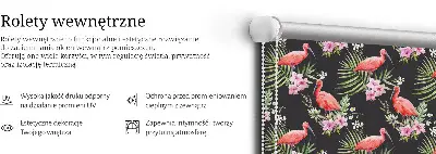 Medžiaginiai užtemdantys roletai Flamingos ant augalų