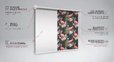 Medžiaginiai užtemdantys roletai Flamingos ant augalų