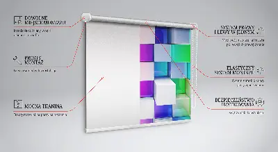 Vidiniai užtemdantys roletai Spalvingi 3D kubeliai