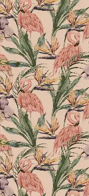Vidiniai užtemdantys roletai langams Flamingos ir gėlės