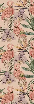 Vidiniai užtemdantys roletai langams Flamingos ir gėlės
