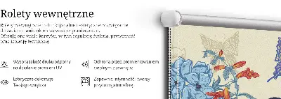 Medžiaginiai užtemdantys roletai Paukščiai tarp gėlių