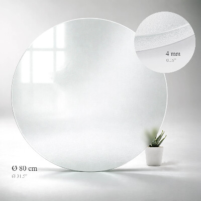 Apvalus stiklinis stalviršis Pusiau skaidrus