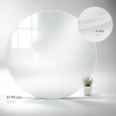 Apvalus stiklinis stalviršis Pusiau skaidrus