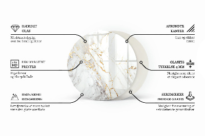 Apvalus stiklinis stalviršis Elegantiška juoda