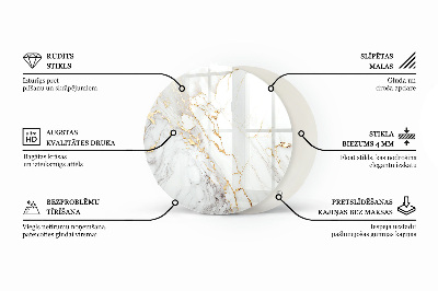 Apvalus stiklinis stalviršis Mediena, deranti su derva