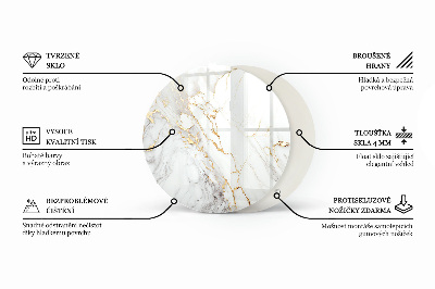 Apvalus stalviršis Marmuro venos dizaine