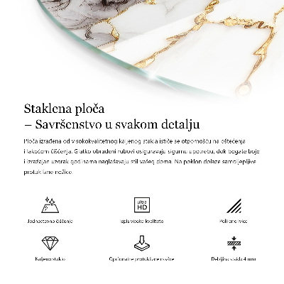 Apvalus stalviršis Akmens tekstūros motyvas