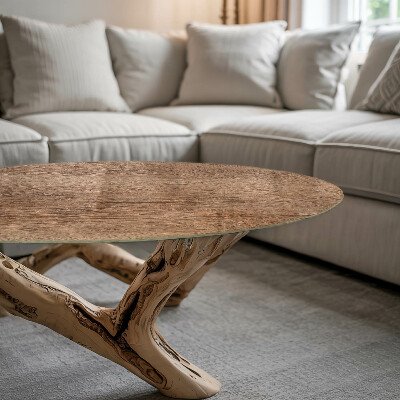 Apvalus stiklinis stalviršis Natūralaus medžio žavesys