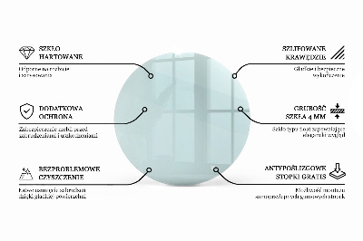 Apvalus stalviršis skaidrus