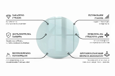 Apvalus stalviršis skaidrus