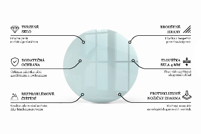 Apvalus stalviršis skaidrus