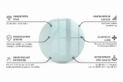 Apvalus stalviršis skaidrus