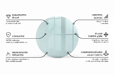 Apvalus stalviršis skaidrus