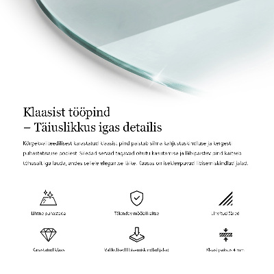 Apvalus stalviršis skaidrus