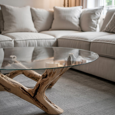 Apvalus stalviršis skaidrus