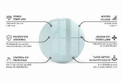 Apvalus stalviršis skaidrus