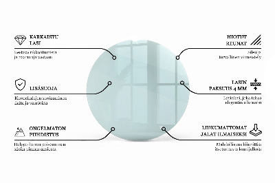 Apvalus stalviršis skaidrus